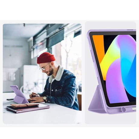 Калъф за Lenovo Idea Tab 11" TB-336, Tech-Protect Trifold Slim Pen Case, Лилав (10)