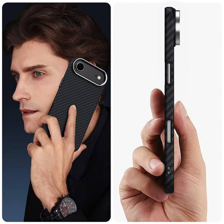 Magsafe Калъф за iPhone Air, Tech-Protect ION Carbon Case, Черен (3)