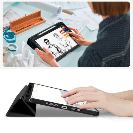 Калъф за Lenovo Idea Tab 11" TB-336, Tech-Protect Trifold Slim Pen Case, Черен (8)