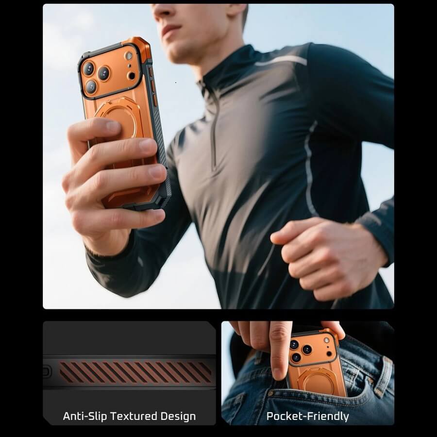 Magsafe Калъф за iPhone 17 Pro Max, Supcase UB Grip Coral Case, Оранжев (7)