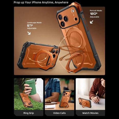 Magsafe Калъф за iPhone 17 Pro Max, Supcase UB Grip Coral Case, Оранжев (4)