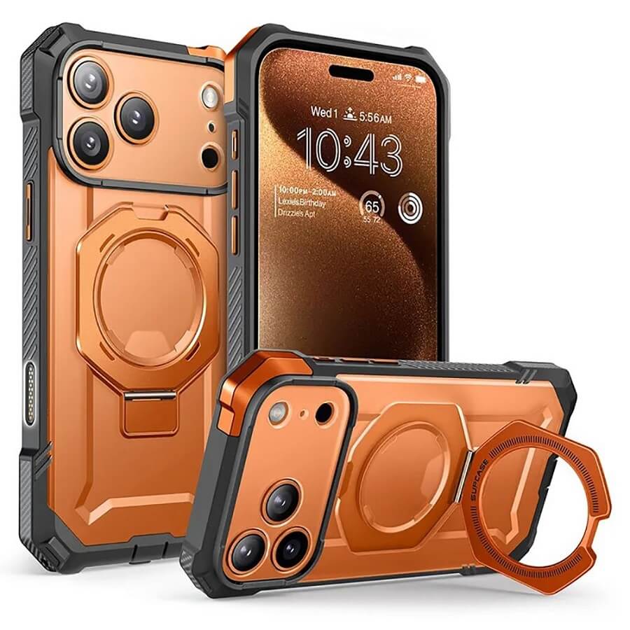 Magsafe Калъф за iPhone 17 Pro Max, Supcase UB Grip Coral Case, Оранжев (3)
