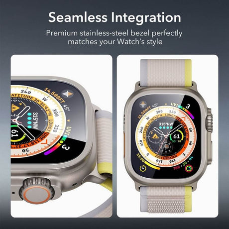 Протектор за Apple Watch Ultra 49mm, ESR Armorite Glass, Сив (9)