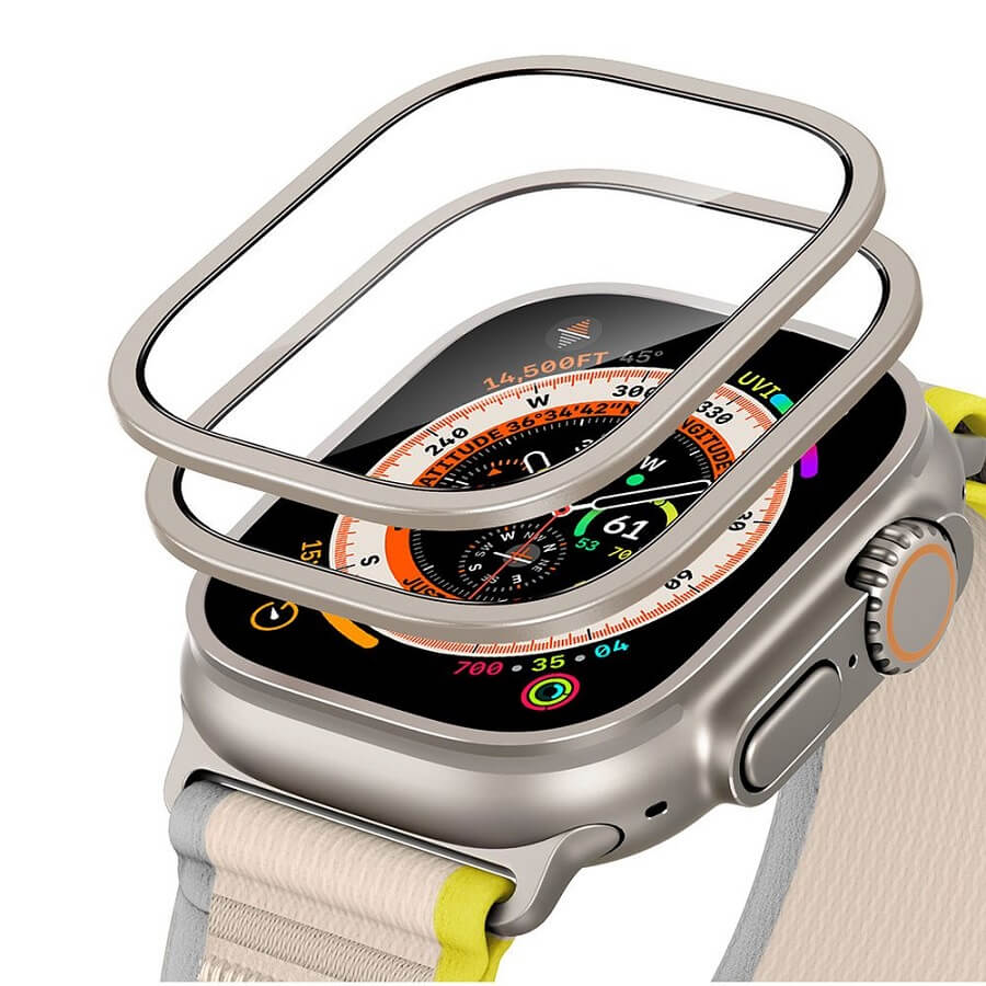 Протектор за Apple Watch Ultra 49mm, ESR Armorite Glass, Сив (3)