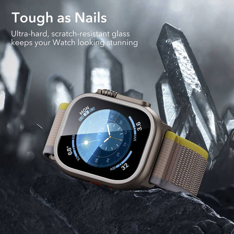 Протектор за Apple Watch Ultra 49mm, ESR Armorite Glass, Сив (10)