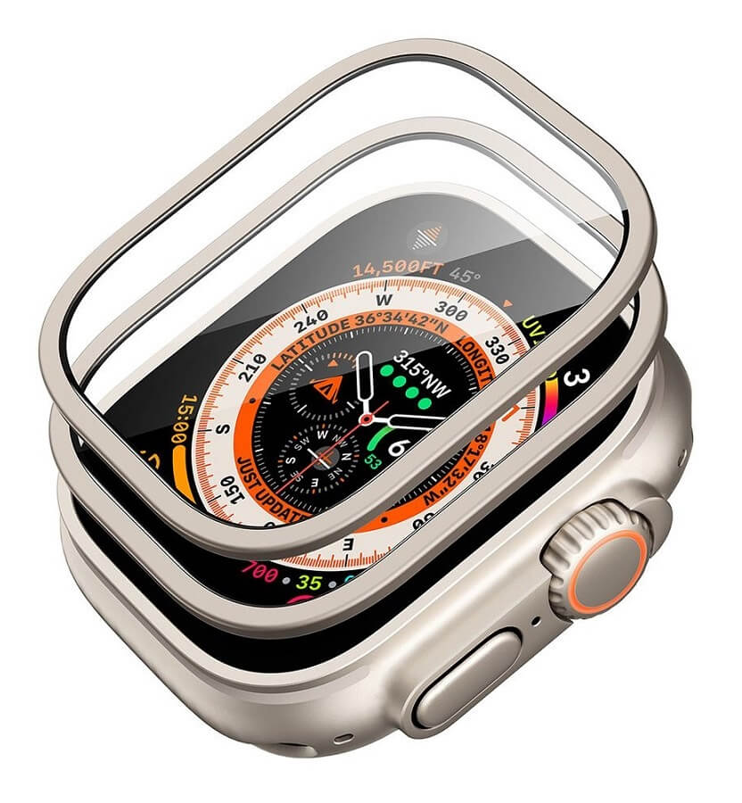 Протектор за Apple Watch Ultra 49mm, ESR Armorite Glass, Сив