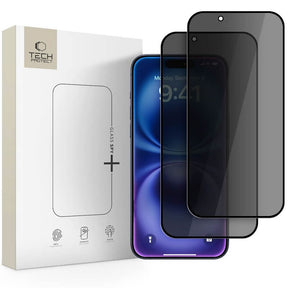 Затъмняващ Протектор за iPhone Air, Tech-Protect Privacy Spy+ Glass 2бр., Черен