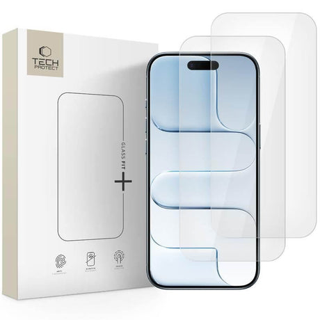 Стъклен Протектор за iPhone Air, Tech-Protect Fit Plus Glass x2, Прозрачен