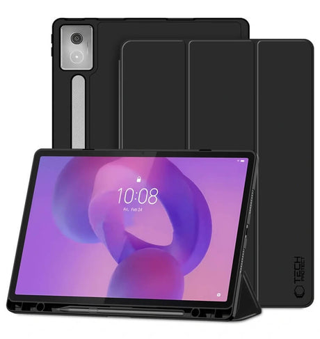Калъф за Lenovo Idea Tab Pro 12.7" TB-373, Tech-Protect Trifold Slim Pen Case, Черен