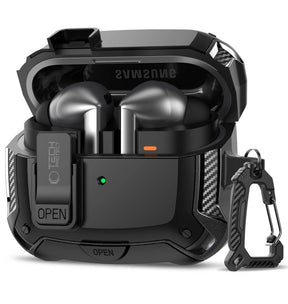 Magsafe Калъф за Samsung Buds 3 Pro/ 3 FE/ 3, Tech-Protect Carbonox Case, Черен