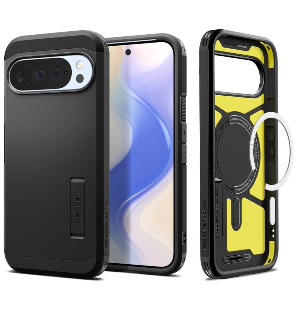 MagSafe Противоударен Калъф за Google Pixel 10 Pro XL, Spigen Tough Armor Case, Черен (2)