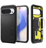 MagSafe Противоударен Калъф за Google Pixel 10 Pro XL, Spigen Tough Armor Case, Черен (2)
