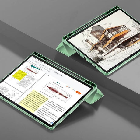 Калъф за Lenovo Idea Tab Pro 12.7" TB-373, Tech-Protect Trifold Slim Pen Case, Зелен (6)