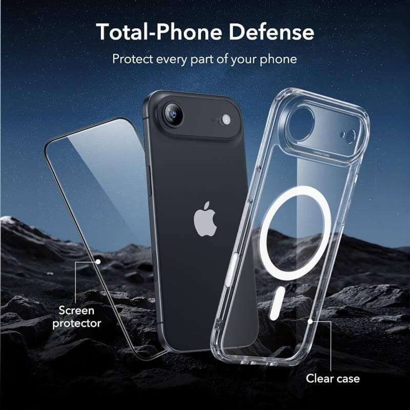Magsafe Калъф и Протектор за iPhone Air, ESR Classic Hybrid Magnetic Set Case, Прозрачен (5)