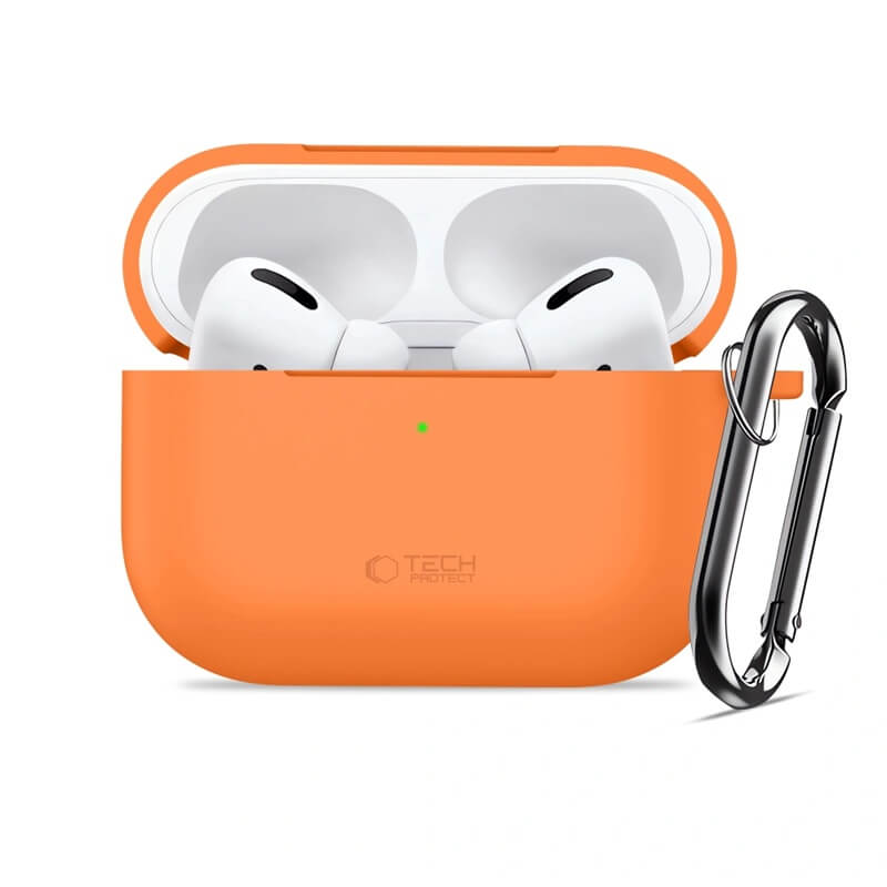 Калъф за Слушалки за Apple AirPods Pro 3, Tech-Protect Silicone Case, Оранжев (3)
