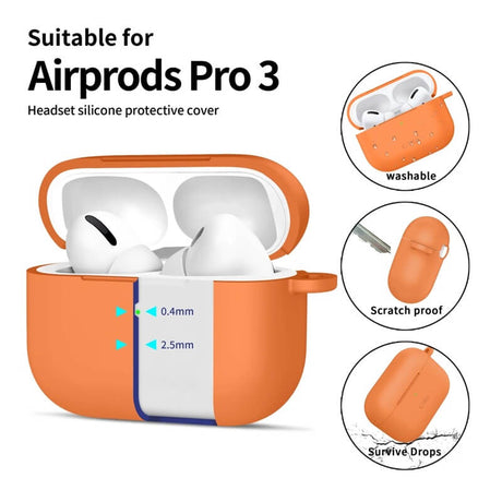 Калъф за Слушалки за Apple AirPods Pro 3, Tech-Protect Silicone Case, Оранжев (4)
