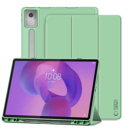 Калъф за Lenovo Idea Tab Pro 12.7" TB-373, Tech-Protect Trifold Slim Pen Case, Зелен