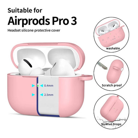 Калъф за Слушалки за Apple AirPods Pro 3, Tech-Protect Silicone Case, Розов (5)
