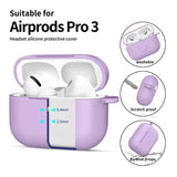 Калъф за Слушалки за Apple AirPods Pro 3, Tech-Protect Silicone Case, Лилав (5)