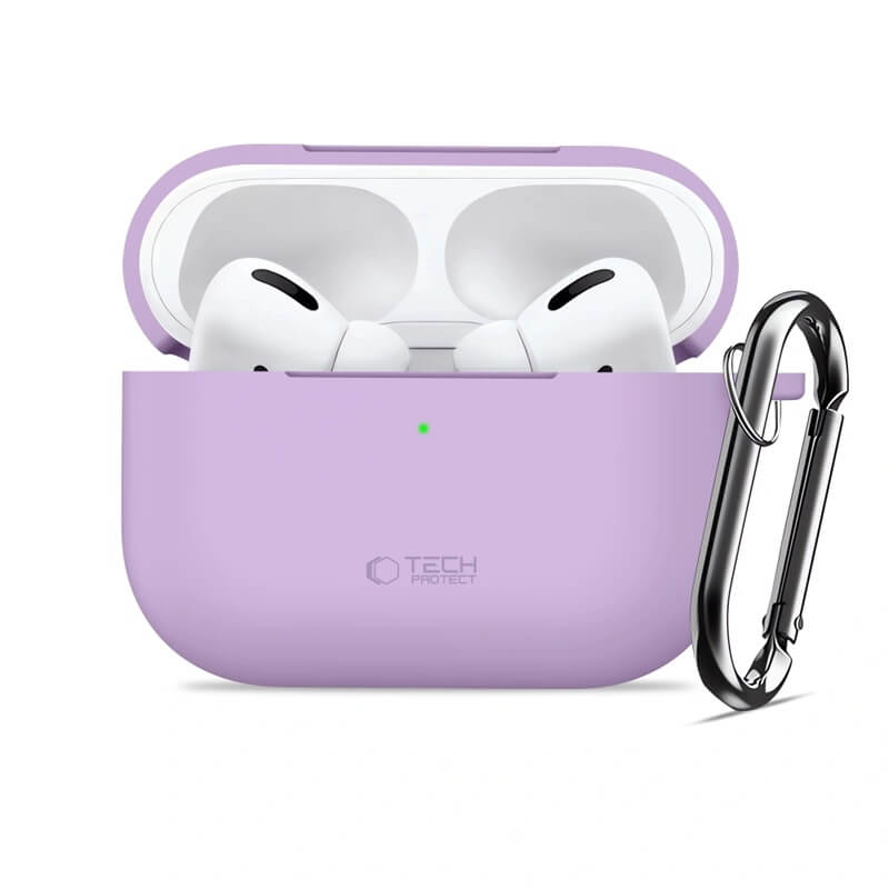 Калъф за Слушалки за Apple AirPods Pro 3, Tech-Protect Silicone Case, Лилав (3)