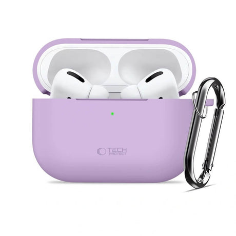 Калъф за Слушалки за Apple AirPods Pro 3, Tech-Protect Silicone Case, Лилав (3)