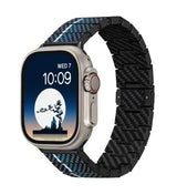 Кевларена Каишка за Apple Watch, Pitaka Carbon Fiber Watch Band Moon, Син