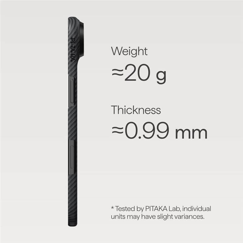 Magsafe Калъф за iPhone Air, Pitaka Edge Black-Gray Case, Черен (6)