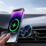 Безжично Зарядно за Кола, Joyroom MagSafe Car Charger Vent/Dash 15w, Черен (6)