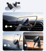 Безжично Зарядно за Кола, Joyroom MagSafe Car Charger Vent/Dash 15w, Черен (3)