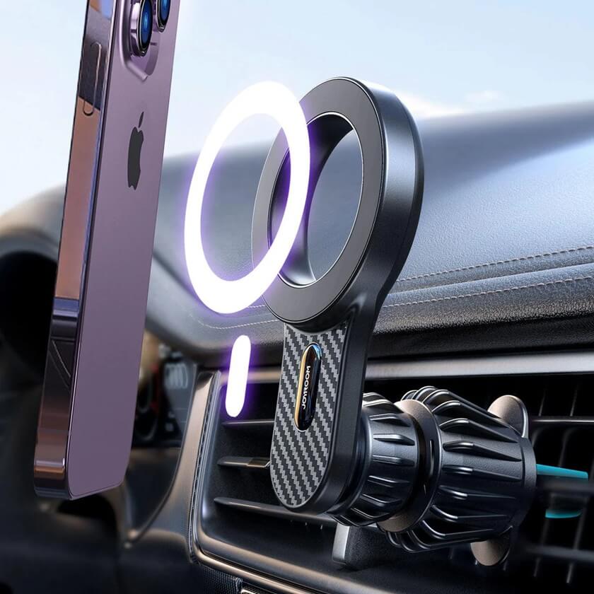 Magsafe Стойка за Кола, Joyroom Car Mount AirVent, Черен (2)