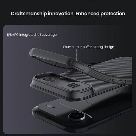 Калъф с Плъзгач за Камера за iPhone Air, Nillkin CamShield Pro Case, Черен (4)