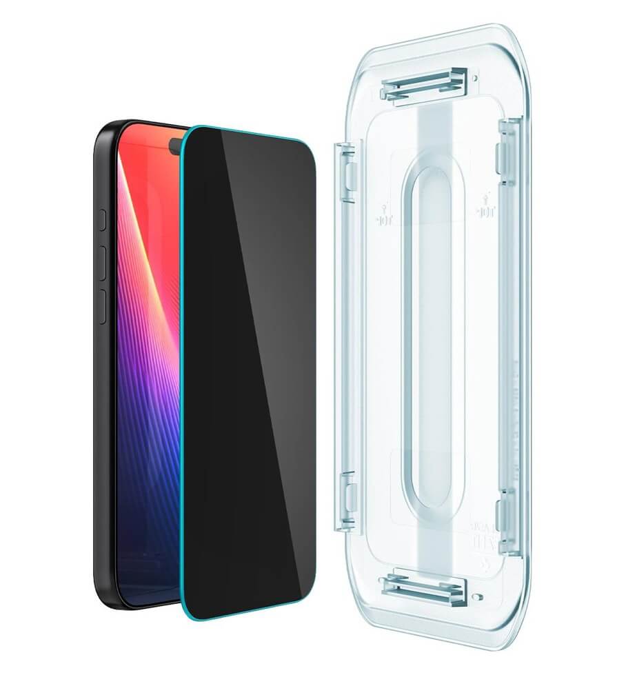 Затъмняващ Протектор за iPhone 17 Pro Max, Spigen Privacy Glass tR EZ Fit 2бр., Черен (2)