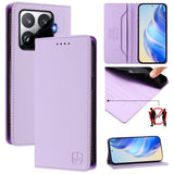Кожен Калъф с Джобове за Xiaomi 15T Pro, Rfid Wallet Case, Лилав (2)