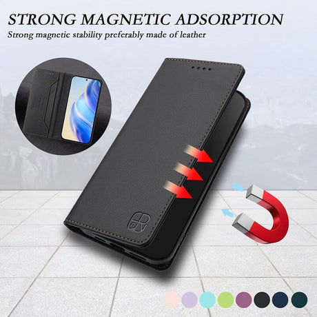 Кожен Калъф с Джобове за Xiaomi 15T Pro, Rfid Wallet Case, Черен (5)