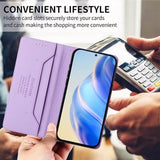 Кожен Калъф с Джобове за Xiaomi 15T Pro, Rfid Wallet Case, Лилав (11)