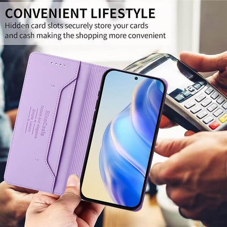 Кожен Калъф с Джобове за Xiaomi 15T Pro, Rfid Wallet Case, Лилав (11)
