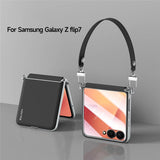 Луксозен Калъф с Каишка за Samsung Z Flip 7, Sulada Leather Case, Черен (2)
