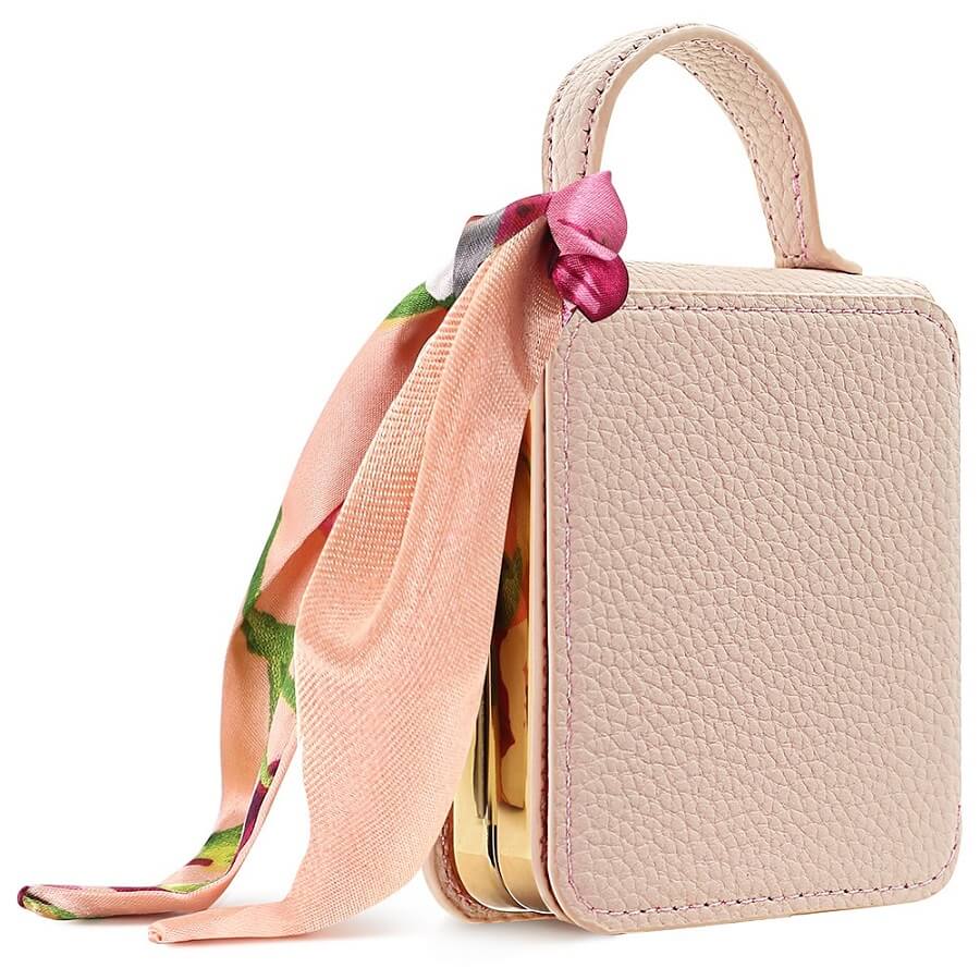 Луксозен Калъф с Огледало за Samsung Z Flip 7, PU Leather Case, Бежов