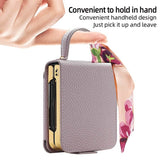Луксозен Калъф с Огледало за Samsung Z Flip 7, PU Leather Case, Лилав (2)