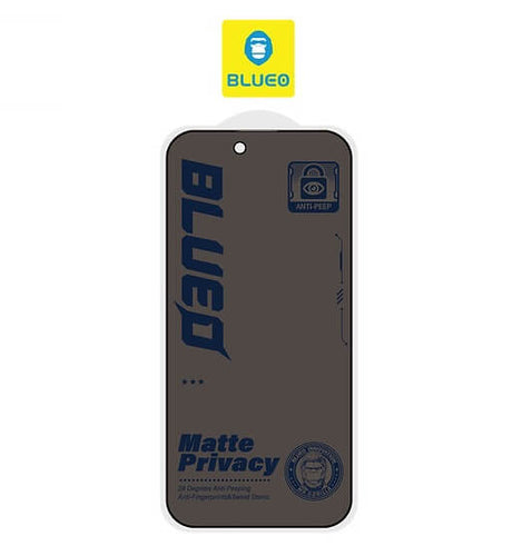 Затъмняващ-Матов Стъклен Протектор за iPhone 17 Pro, Blueo Privacy & Matte Glass, Черен (2)