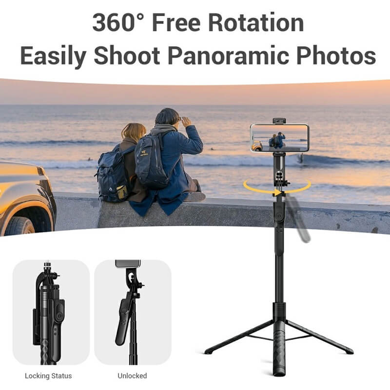 Блутут Статив, Wireless Selfie K28 Stick-tripod, Черен (4)