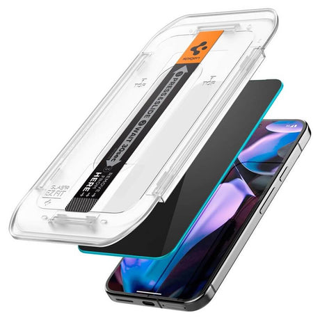 Затъмняващ Протектор за Google Pixel 9 Pro/ 9, Spigen Privacy Glass tR EZ Fit 2бр., Черен (3)