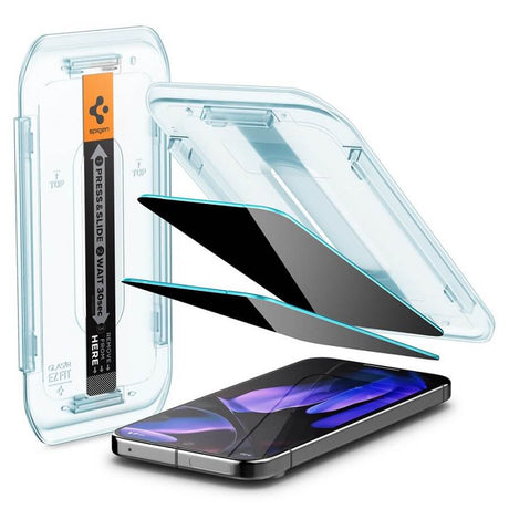 Затъмняващ Протектор за Google Pixel 9 Pro/ 9, Spigen Privacy Glass tR EZ Fit 2бр., Черен (2)