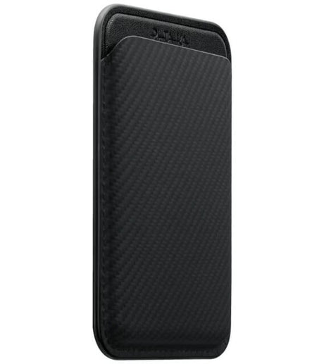 Magsafe Карбонов Калъф за Карти, Pitaka Magnetic Woven Wallet Black/Gray, Черен (2)