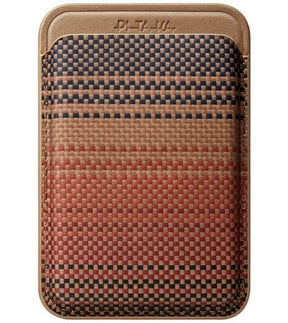 Magsafe Карбонов Калъф за Карти, Pitaka Magnetic Woven Wallet Sunset, Кафяв