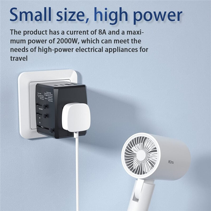 Универсален Адаптер и Зарядно за Цял Свят, Worldwide Travel Adapter 220V, Черен (4)