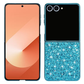 Калъф с Блестяща Декорация за Samsung Z Flip 7, Glitter Case, Син