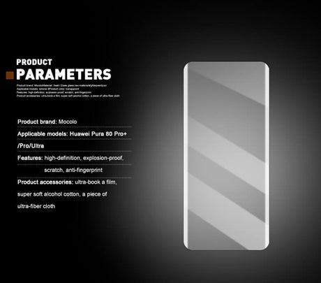 Стъклен Протектор с UV лепило за Huawei Pura 80 Pro/ Ultra, Mocolo UV 3D Glass, Прозрачен (9)