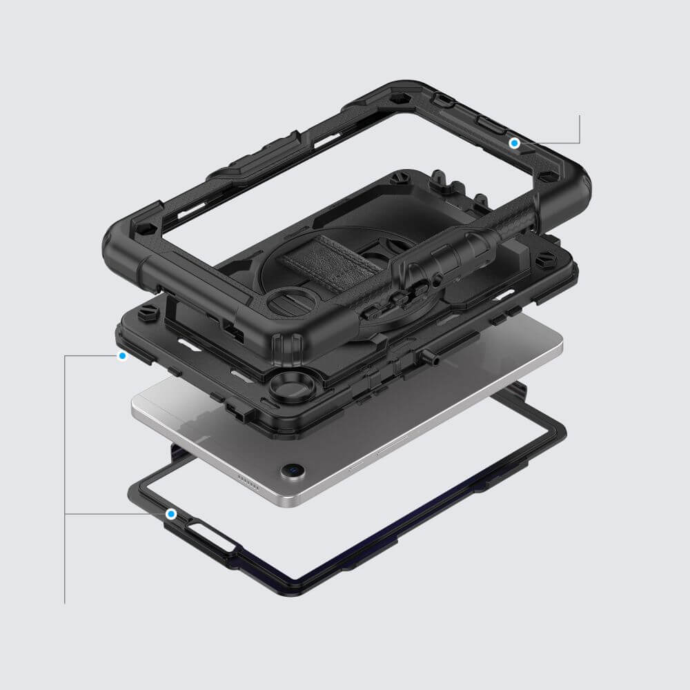 Калъф с Дръжка за Samsung Tab A11/ A9 8.7", Tech-Protect Solid360 Case, Черен (4)