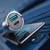 Зарядно за Кола USB-C/A, Joyroom 45W Mini Charger PD-QC3.0, Сив (6)